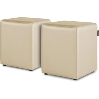 Happers Puff Cubo Polipiel Crudo - Puff Happers Puff Cubo Polipiel Crudo - Puff