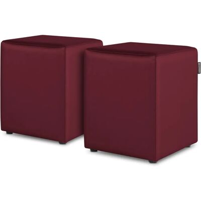 Happers - Puff Cubo Polipiel Granate Happers - Puff Cubo Polipiel Granate