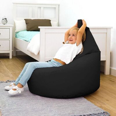 HAPPERS - Pouf Poltrona Similpelle Nero Infantile HAPPERS - Pouf Poltrona Similpelle Nero Infantile