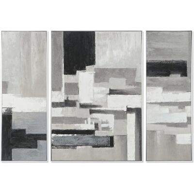 Fijalo Modello CU208071 - Set di 3 Tele - Grigio e Bianco Fijalo Modello CU208071 - Set di 3 Tele - Grigio e Bianco