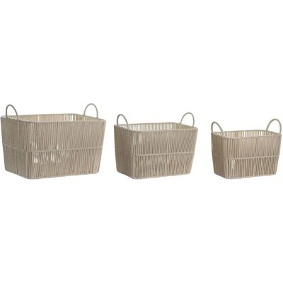 Fijalo Set di 3 Ceste Cotone Metallo 39x29x31 - Set di Contenitori Fijalo Set di 3 Ceste Cotone Metallo 39x29x31 - Set di Contenitori