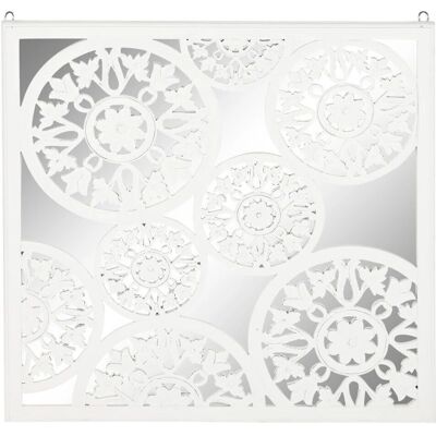 FIJALO Espejo de Pared MDF Blanco 90x1,5x90 - Decoración FIJALO Espejo de Pared MDF Blanco 90x1,5x90 - Decoración