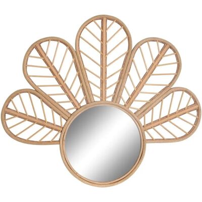 Fijalo Modell ES206001 - Rattan Spiegel - 69x2x60cm - Natürlicher Blumenmuster - Spiegel Fijalo Modell ES206001 - Rattan Spiegel - 69x2x60cm - Natürlicher Blumenmuster - Spiegel