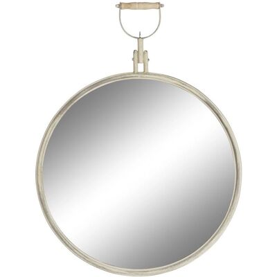 Espejo de Pared Blanco de Metal Fijalo - Acabado Envejecido - 59x3x78cm - Espejo Espejo de Pared Blanco de Metal Fijalo - Acabado Envejecido - 59x3x78cm - Espejo