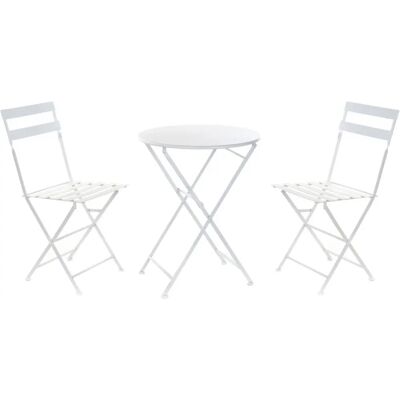 FIJALO Model MB166632 - Foldable White Metal Table Set FIJALO Model MB166632 - Foldable White Metal Table Set