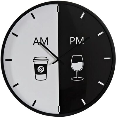 Reloj de Pared Metal 60x4x60 Am/Pm Negro - Reloj de Pared Reloj de Pared Metal 60x4x60 Am/Pm Negro - Reloj de Pared