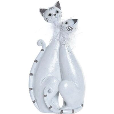 Unknown - GATOS BRILLANTE BLANCO - Blanco - 15x10x29 - Figura Unknown - GATOS BRILLANTE BLANCO - Blanco - 15x10x29 - Figura