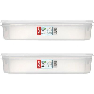 TATAY Top Flex - Juego de 2 recipientes rectangulares de 2,1L TATAY Top Flex - Juego de 2 recipientes rectangulares de 2,1L