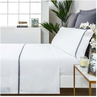 Cotton Artean - Conjunto de Roupa de Cama Percale - Branco, 270x260, Cama 180 Cotton Artean - Conjunto de Roupa de Cama Percale - Branco, 270x260, Cama 180