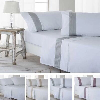 Cotton Artean - Conjunto de Lençóis Gorbea Branco - Roupa de Cama Cotton Artean - Conjunto de Lençóis Gorbea Branco - Roupa de Cama