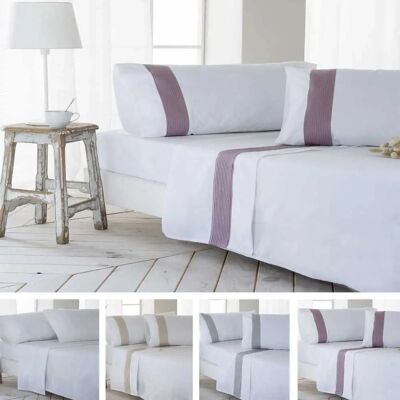 Conjunto de Lençóis COTTON ARTEAN Gorbea Vino Percal Conjunto de Lençóis COTTON ARTEAN Gorbea Vino Percal