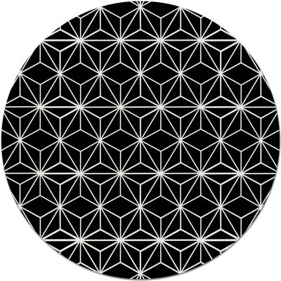 Panorama - Vinílica Round Stars - Negro - 190x190 cm - Rug Panorama - Vinílica Round Stars - Negro - 190x190 cm - Rug