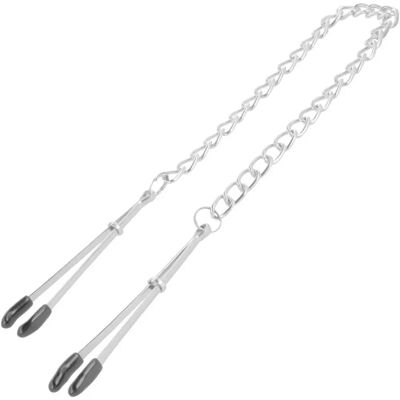 Pinze per capezzoli unisex in metallo Darkness con catena Pinze per capezzoli unisex in metallo Darkness con catena