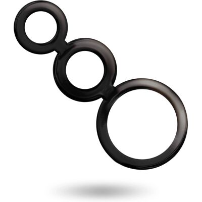 Set di Anelli per Pene e Testicoli - Nero/Trasparente/Ahumado Set di Anelli per Pene e Testicoli - Nero/Trasparente/Ahumado