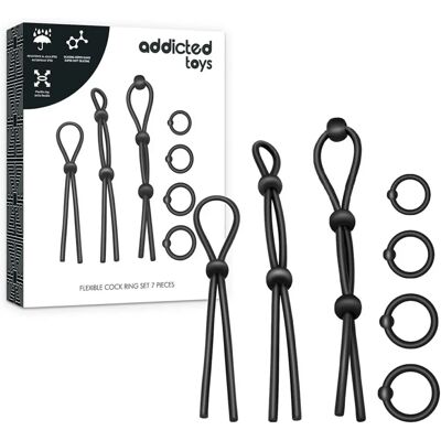 Addicted Toys - 7 pcs Silicone Cock Rings Set - Sex Toy Set Addicted Toys - 7 pcs Silicone Cock Rings Set - Sex Toy Set
