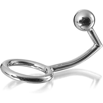 METAL HARD - Anneau Cock Ring avec Crochet Intrus Anal 45mm - Cock Ring with Anal Bead METAL HARD - Anneau Cock Ring avec Crochet Intrus Anal 45mm - Cock Ring with Anal Bead