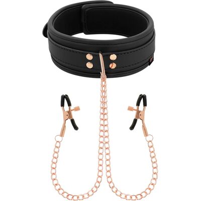 Collier Fantaisie Coquette avec Pinces - Accessoire BDSM Collier Fantaisie Coquette avec Pinces - Accessoire BDSM