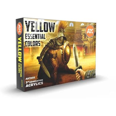 AK INTERACTIVE - Zestaw Żółtych Farbek Akrylowych - 3. Generacja - 17ml AK INTERACTIVE - Zestaw Żółtych Farbek Akrylowych - 3. Generacja - 17ml