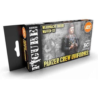 Zestaw farb akrylowych do czarnych mundurów załogi czołgu - AK Interactive Zestaw farb akrylowych do czarnych mundurów załogi czołgu - AK Interactive