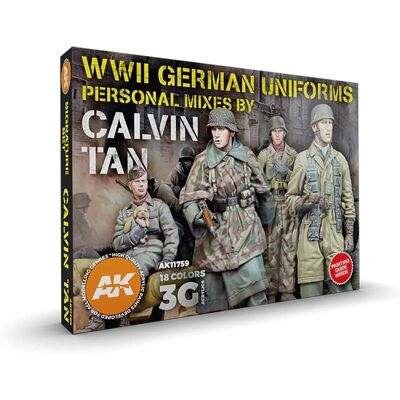 Calvin Tan AK INTERACTIVE Set 18 Acrylfarben - WWII Deutsche Uniformen Calvin Tan AK INTERACTIVE Set 18 Acrylfarben - WWII Deutsche Uniformen