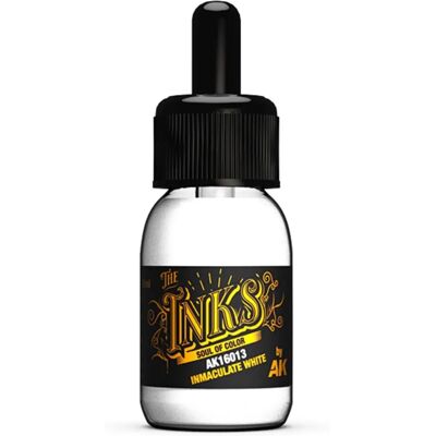 AK INTERACTIVE: Die INKS Inmaculate White 30 ml - Acrylmodellfarbe - AK16013 AK INTERACTIVE: Die INKS Inmaculate White 30 ml - Acrylmodellfarbe - AK16013