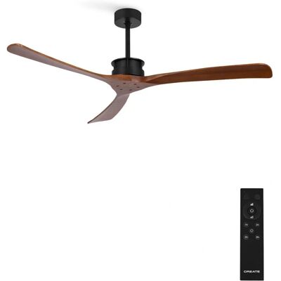 Ventilateur de plafond Create Wind Large Bois Foncé/Noir - 40W, 6 Vitesses - Publicité Ventilateur de plafond Create Wind Large Bois Foncé/Noir - 40W, 6 Vitesses - Publicité