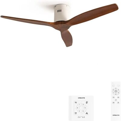 Create Windcalm DC Ventilador de Techo - Silencioso, 40W, Ø132cm, Blanco-Madera Oscura Create Windcalm DC Ventilador de Techo - Silencioso, 40W, Ø132cm, Blanco-Madera Oscura