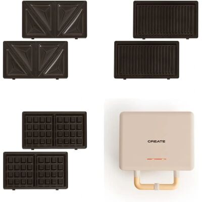 CREATE Stone Studio Sandwich Maker - Wechselbare Platten - Kompakt CREATE Stone Studio Sandwich Maker - Wechselbare Platten - Kompakt