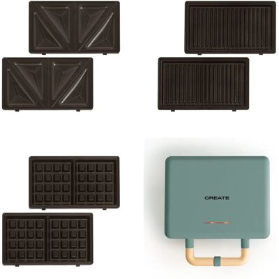 Create Stone Studio Sandwich-Maschine - Austauschbare Platten - 3-in-1 Create Stone Studio Sandwich-Maschine - Austauschbare Platten - 3-in-1