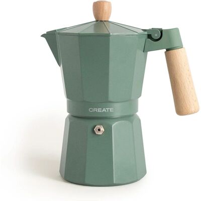 Create Thera Moka Retro en aluminium vert - Cafetière - Publicité Create Thera Moka Retro en aluminium vert - Cafetière - Publicité