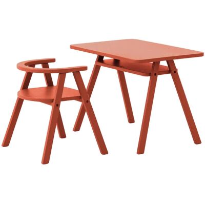 Nobodinoz - Growing Green - Rouge - Hêtre - Bureau enfant - Publicité Nobodinoz - Growing Green - Rouge - Hêtre - Bureau enfant - Publicité