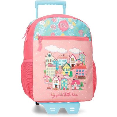 Sac à dos unisexe rose Roll Road - Trolley & Bretelles ergonomiques Sac à dos unisexe rose Roll Road - Trolley & Bretelles ergonomiques