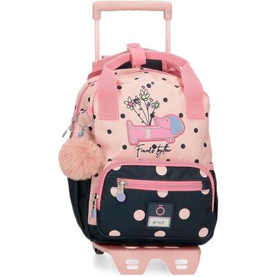 Enso Sac à Dos Fille Rose avec Trolley - Mode Enfant Enso Sac à Dos Fille Rose avec Trolley - Mode Enfant