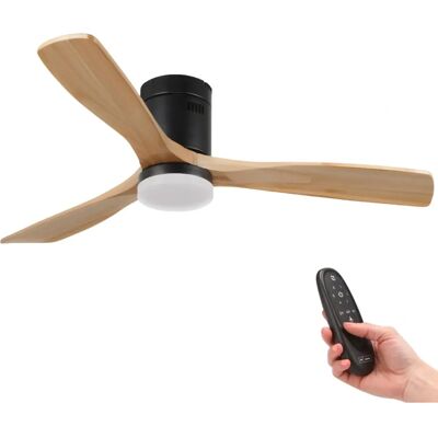 Iluminashop Ventilateur de Plafond LED 58W Bois Naturel Noir - Ventilateur Iluminashop Ventilateur de Plafond LED 58W Bois Naturel Noir - Ventilateur