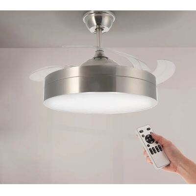 Iluminashop - Ventilatore a soffitto Messe 72W Nichel - LED, 6 Velocità Iluminashop - Ventilatore a soffitto Messe 72W Nichel - LED, 6 Velocità