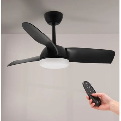 Iluminashop Czarny 24W LED Wentylator sufitowy z silnikiem DC - Wnętrze Iluminashop Czarny 24W LED Wentylator sufitowy z silnikiem DC - Wnętrze