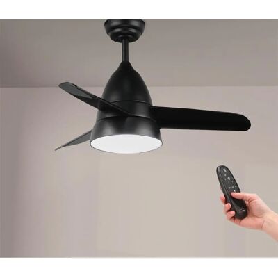 Ventilatore a soffitto nero 24W DC Iluminashop con telecomando Ventilatore a soffitto nero 24W DC Iluminashop con telecomando