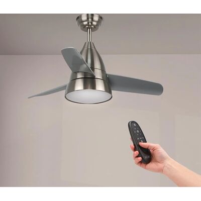Iluminashop Nikkelkroonluchter 24W Met Afstandsbediening - plafondventilator Iluminashop Nikkelkroonluchter 24W Met Afstandsbediening - plafondventilator