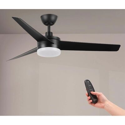 Iluminashop Zwart 24W DC Stilte Plafondventilator met LED-verlichting en Afstandsbediening Iluminashop Zwart 24W DC Stilte Plafondventilator met LED-verlichting en Afstandsbediening