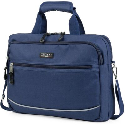 Tempo 801040 - Canvas Aktentasche, 15,6 Zoll, Marino/Schwarz/Blau Tempo 801040 - Canvas Aktentasche, 15,6 Zoll, Marino/Schwarz/Blau