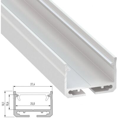 Profilo in alluminio Greenice Sileda 2,02m Lacato Bianco - Profilo Profilo in alluminio Greenice Sileda 2,02m Lacato Bianco - Profilo