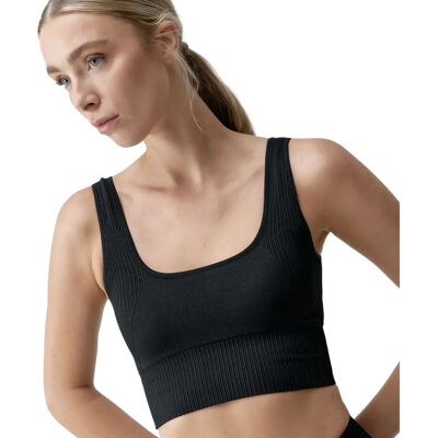Born Living Yoga Yami Schwarz Seamless Crop Top - Yoga Born Living Yoga Yami Schwarz Seamless Crop Top - Yoga