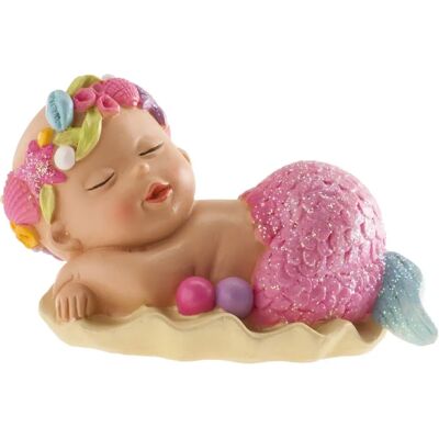 Fuchsia Resin Baby Zeemeermin Figurine - 10 cm Decoratie Fuchsia Resin Baby Zeemeermin Figurine - 10 cm Decoratie