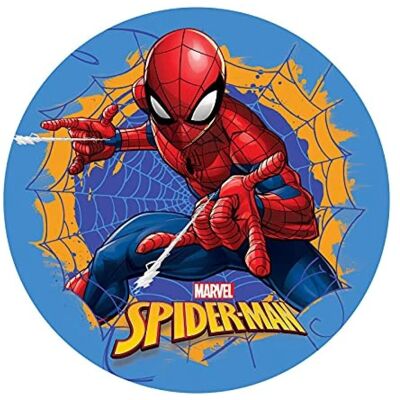 Jadeo Disque Spiderman bleu sans levain - Décoration comestible Jadeo Disque Spiderman bleu sans levain - Décoration comestible