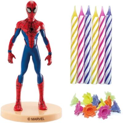 Zestaw topper i świeca 3D Spider-Man - Dekoracje urodzinowe Zestaw topper i świeca 3D Spider-Man - Dekoracje urodzinowe