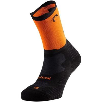 Chaussettes de trail orange - Rise Five de Lurbel - Publicité Chaussettes de trail orange - Rise Five de Lurbel - Publicité