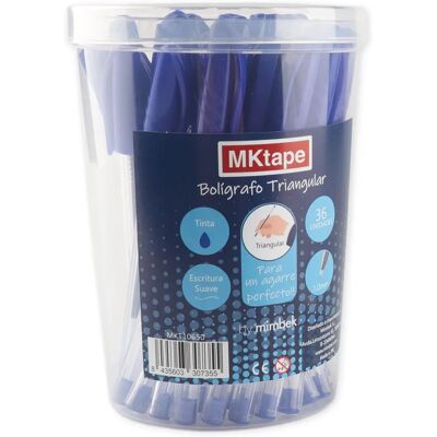 SmartGroup MKtape Penna a Sfera Triangolare Blu - Confezione da 36 SmartGroup MKtape Penna a Sfera Triangolare Blu - Confezione da 36