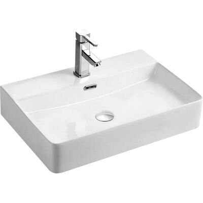 Lavabo Suspendido Aquore Serie Vento - Rectangular, Blanco, 60cm Lavabo Suspendido Aquore Serie Vento - Rectangular, Blanco, 60cm