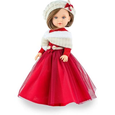 Marina & Pau Puppe - Kurze Braune Haare - Beiger Hut - 40cm Marina & Pau Puppe - Kurze Braune Haare - Beiger Hut - 40cm