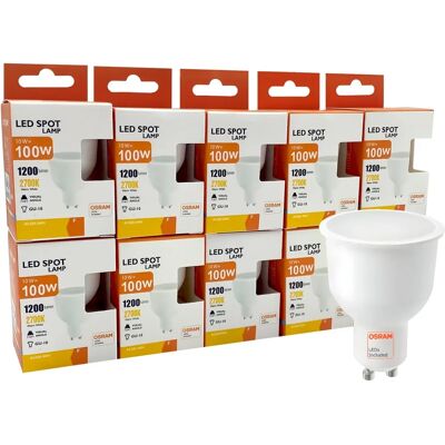 FACTORLED Pack 10 bombillas LED GU10 E14 Blanco Cálido - Bombilla LED FACTORLED Pack 10 bombillas LED GU10 E14 Blanco Cálido - Bombilla LED